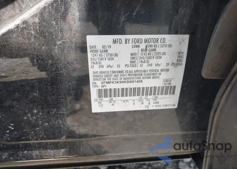 2019 Ford Edge Titanium из США, поврежденный, VIN 2FMPK3K99KBB81408